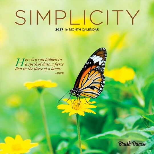Brush Dance; Simplicity | 2027 7 x 14 Inch (Hanging) Monthly Mini Wall Calendar; Category:Wall Calendars; Image:1